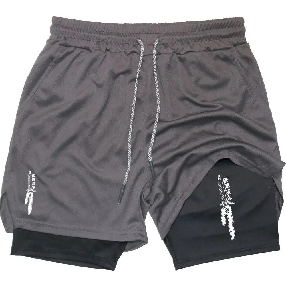 Men's Performance Shorts Anime Jujutsu Kaisen Print Shorts Quick Dry Breathable Workout Running Badminton Gym Shorts with Pocket 5