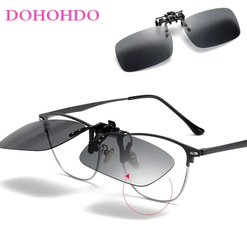 

DOHOHDO New Polarized Photochromic Lenses Clip On Sunglasses Car Driver Goggles Anti-UV Sun Glasses Driving Eyewear Accessories