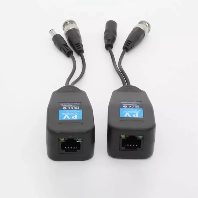 ESCAM 5Pairs(10PCS) Passive CCTV Coax BNC Power 4K Video Balun Transceiver Connectors to RJ45 BNC male for CCTV video Camera