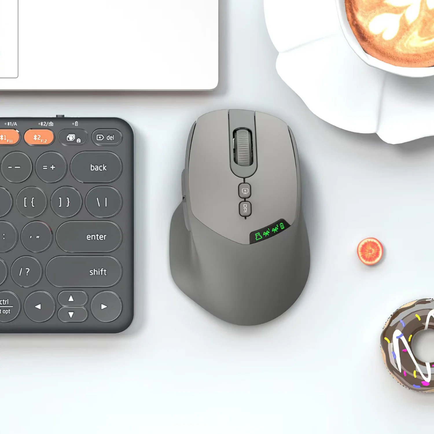 2025 NEW HOT Noiseless Dual Mode Wireless Mouse Bluetooth 2.4G, Silent Click, DPI Adjustable, 500mA Battery, Display