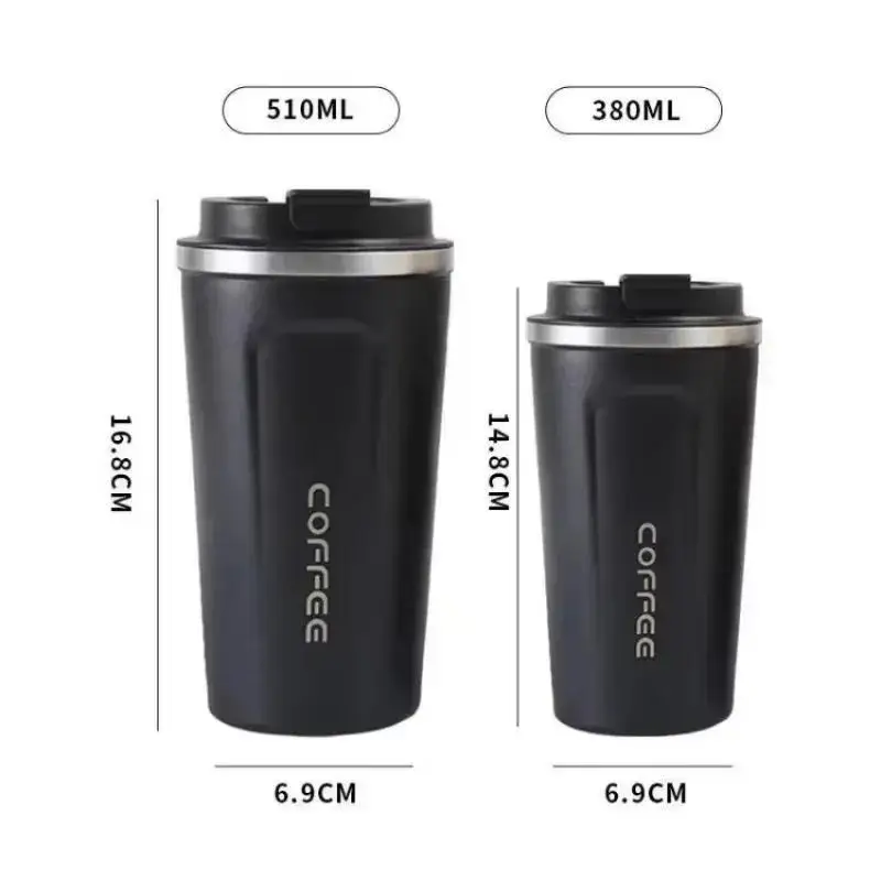 380/510ML Stainless Steel Coffee Cup Thermos Mug Leak-Proof Thermos Travel Thermal Vacuum Flask Insulated Cup Water Bottle