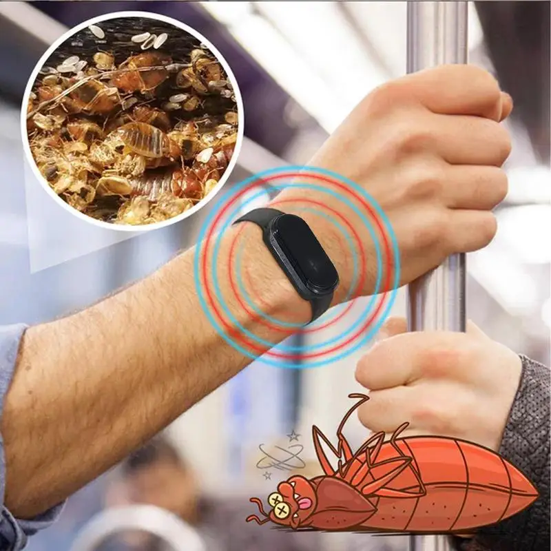 Anti Mosquitoes Bite Wristband Outdoor Repeller Bugs Ultrasonic Mosquitoes Repeller Bracelet USB Charging Smart Wrist Watch