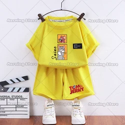 Children's Cartoon T - Shirt and Shorts Set - Summer Trendy Tees Outfit - 140 (MHLS - 101 MHLS - 132)