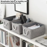 Storage Baskets for Shelves Collapsible Storage Bin Rectangular Organizer Bins with Handles Foldable Fabric Storage Box 2