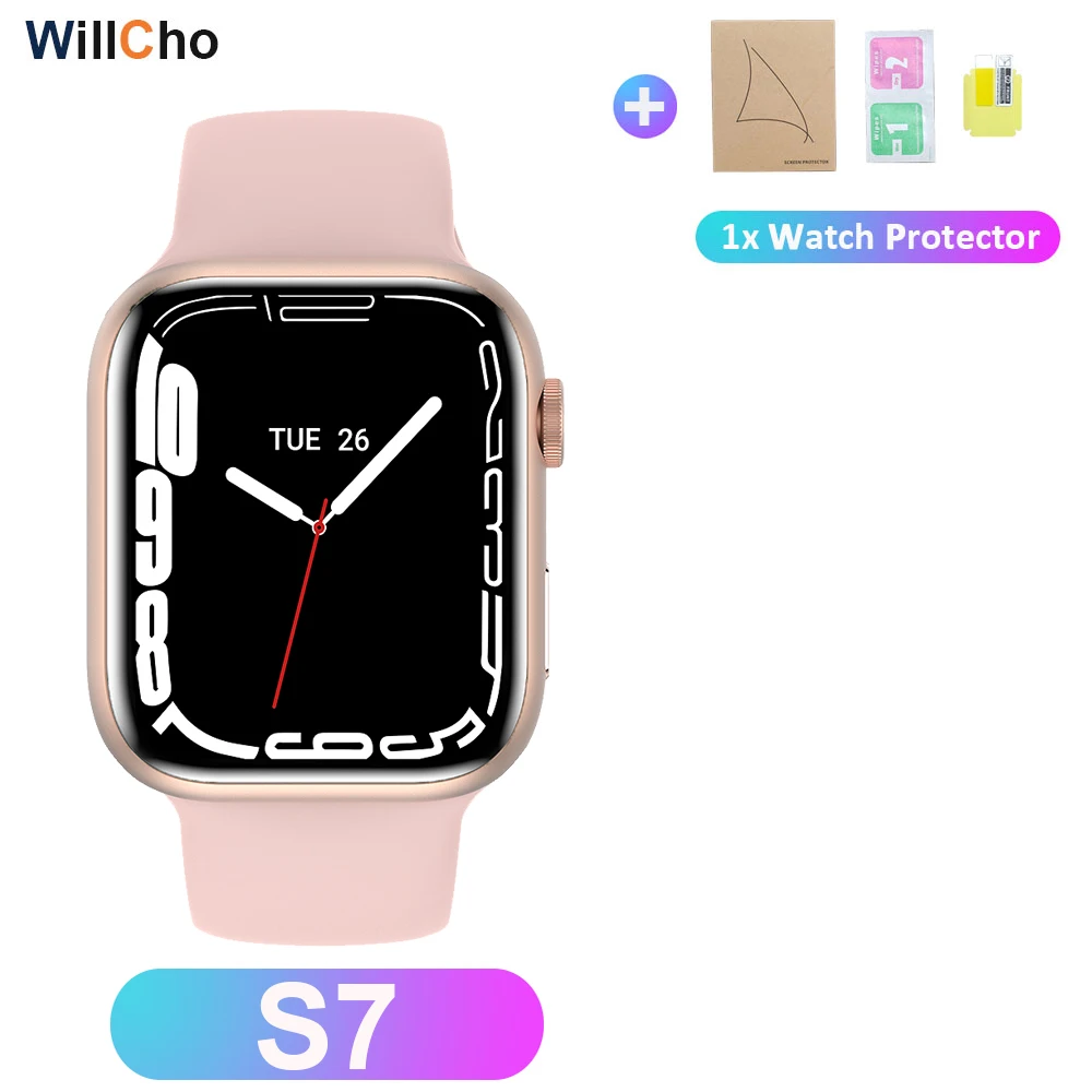 2022 S7 Smart Watch Iwo 14 Pro Nfc Voice Assistant Bluetooth Dial Answer Call Watch for Men Smart Watch Women Series 7 Pk W37Pro 
