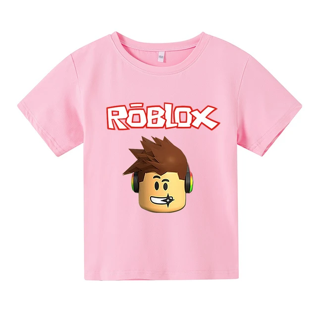 Robloxing-camiseta de manga curta infantil, blusa de algodão