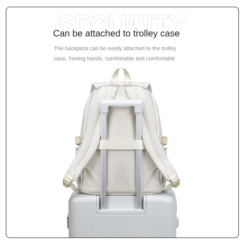 VNINE backpack for female students, fashionable, lightweight, large capacity commuting travel computer backpack