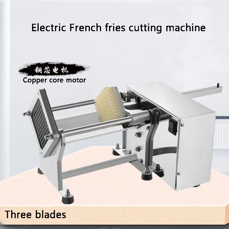 VEVOR Electric Fry Cutter with 4 Replaceable Blades Electric Potato Cutter  Anti-Slip feet French Fries Cutter Electric Copper Motor Electric Potato