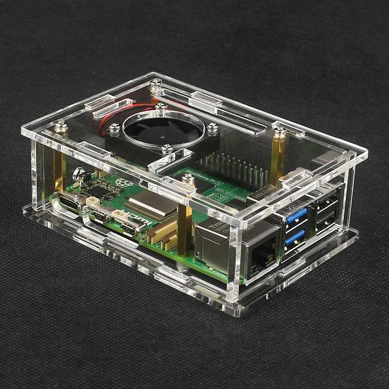 Raspberry Pi Case Raspberry Pi Cooler New Raspberry Pi 5 Acrylic Case Transparent Shell Optional Cooling Fan Copper Aluminum Heatsink for Pi 5