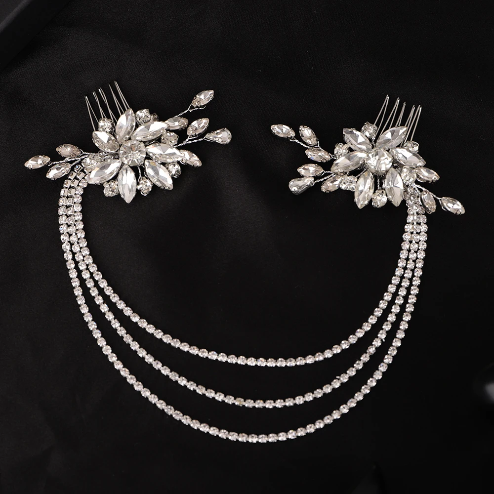 Rhinestone Bridal Hair Comb Headband For Women Silver Gold Handmade Party Bride Wedding Hair Accessories Headpiece Fashion Tiara hair accessories,bridal hair accessories