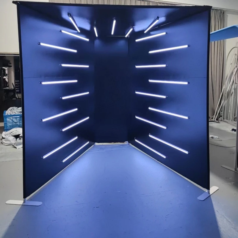 

portable fabric magazine cover custom logo drop vogue photo booth enclosure box rgb with led for party