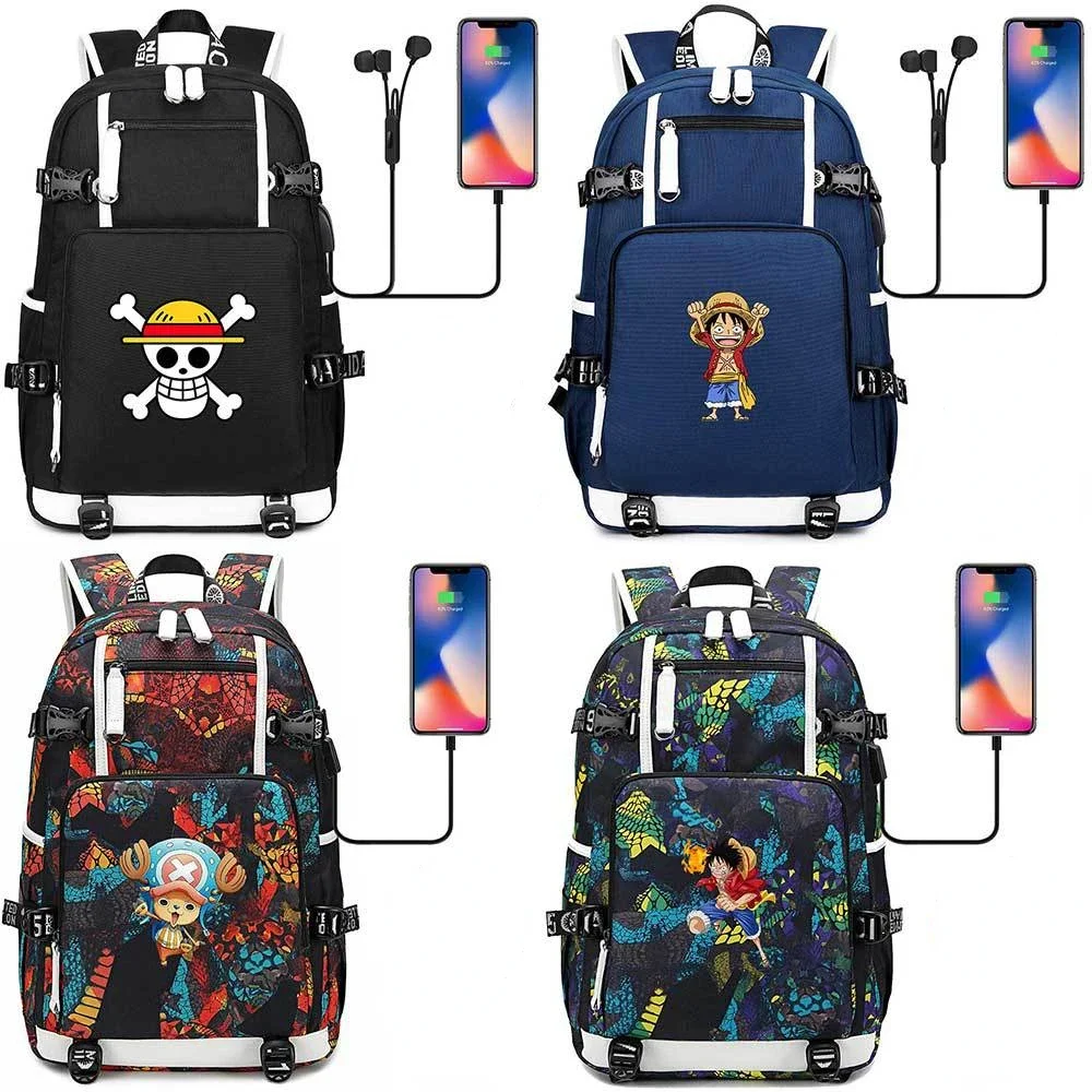 

One Piece Peripheral Two-dimensional USB Headphones Youth Student School Bag Men and Women Leisure Travel Backpack Gift