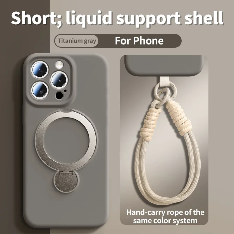 ตัวเลือกสินค้า เคสซิลิโคนเหลวแม่เหล็กพร้อมสายคล้อง ป้องกัน iPhone