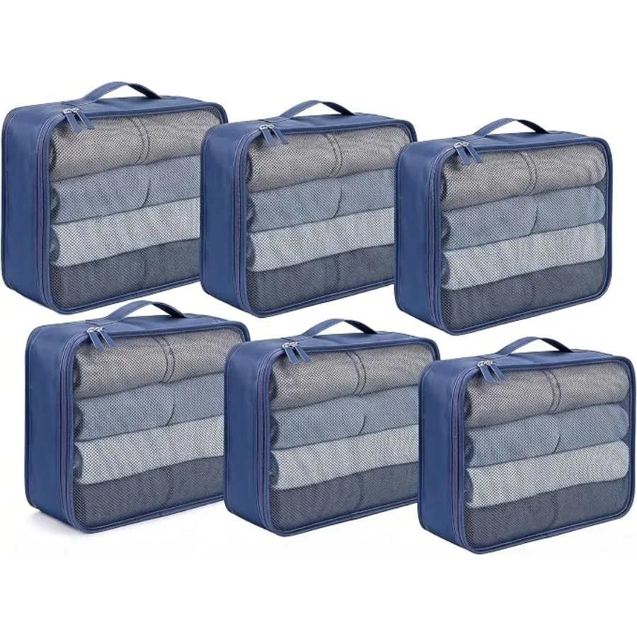 Compact Foldable Packing Cubes with Breathable Mesh Design