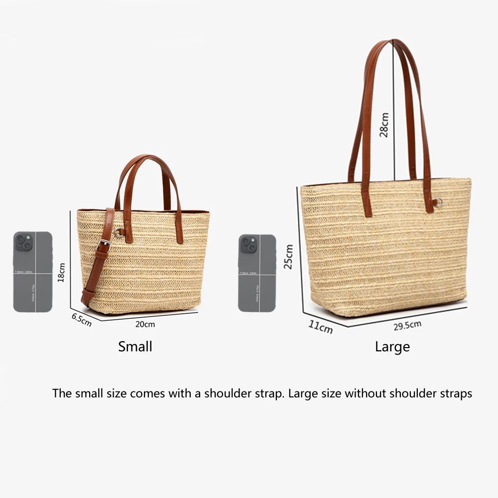 Women's Large Capacity Straw Tote Bag - Luxury Designer Beach Shoulder Handbag