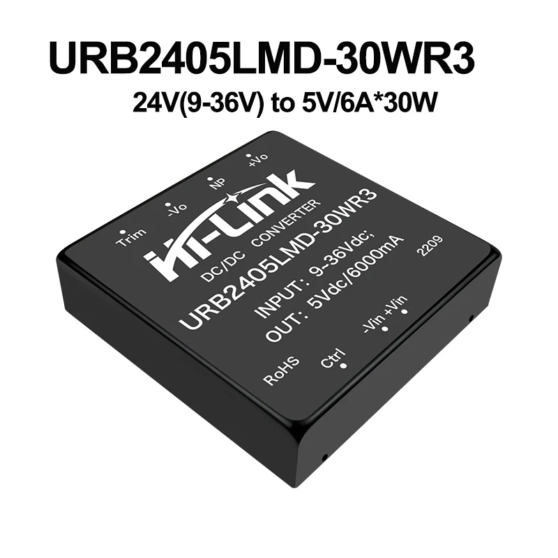 하이링크 단일 출력 DC-DC 전원 공급 장치 모듈, 30W, 3.3V, 8A, 5V, 6A, 12V, 2.5A, URB2405LMD-30WR3 URB2412LMD-30WR3, 9 36Vdc, 무료 배송