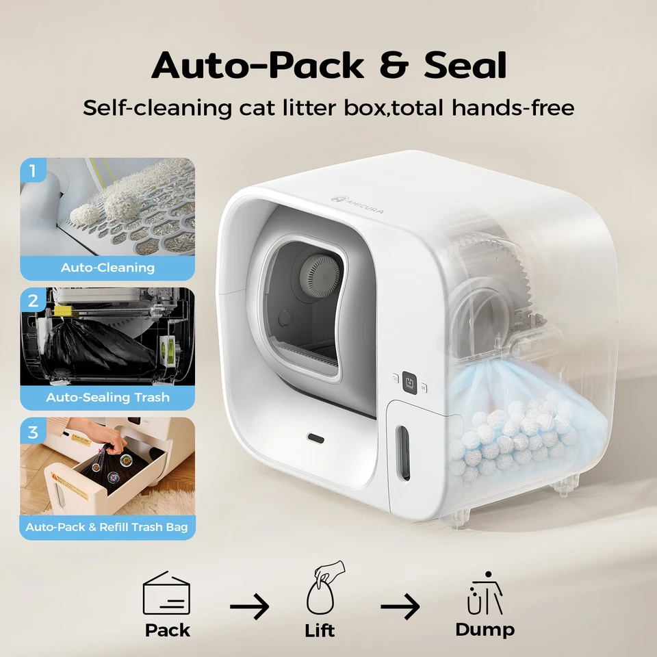 【全自動猫用トイレ】Amicura Cura2 Amicura Cura 2 Self-Cleaning Cat Litter Tray, 360 Degree Detection