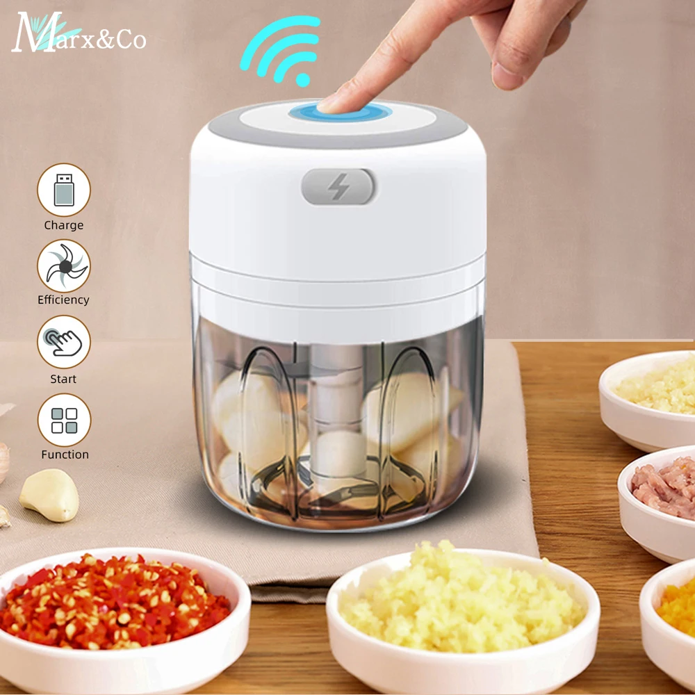 Electric Mini Garlic Chopper, 250ML USB Mini Food Chopper Garlic Mincer, Vegetable  Chopper, Onion Chopper, Portable Small Food Processor for Garlic, Ginger,  Chili, Vegetables 