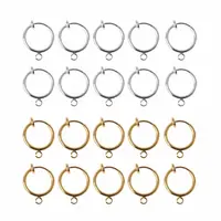 10Pcs Round Brass Clip-on Hoop Earrings for Non-Pierced Ear DIY Earring Making Accessary Creation Girl Gift Earring Hoop 1