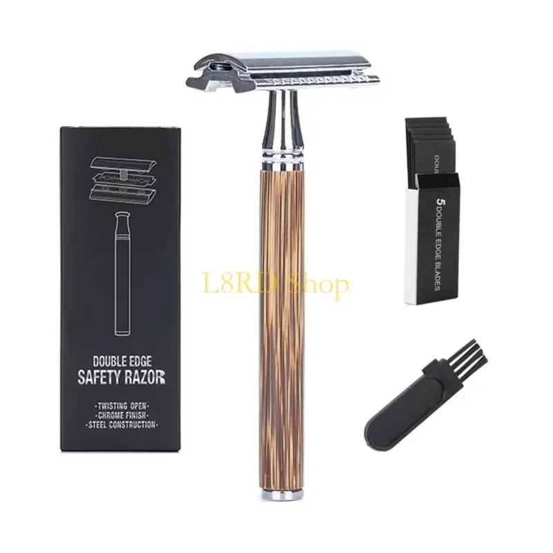 L8RD Bamboo Handle Safety for Razor Manual Double Shaving Safety Shaver