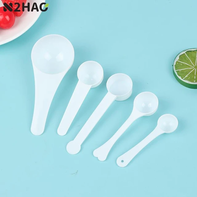 White Plastic Measuring Spoons 2,5 Grams (5 Ml) - Pack of 5 - Small Plastic  Teaspoons for Powders and Granules, Coffee, Pet Food Coffee Spoons