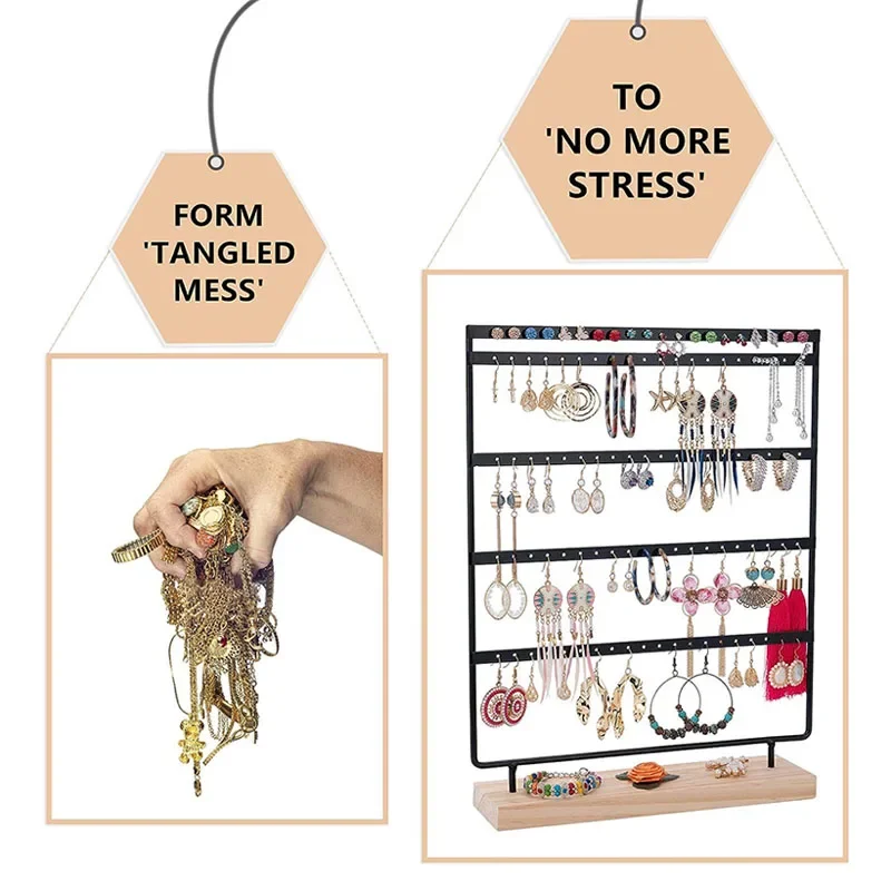 5-Tier Earring Display Stand Organizer Holder with 100 Holes Jewelry Tree Rack for Girls Storage for Earrings