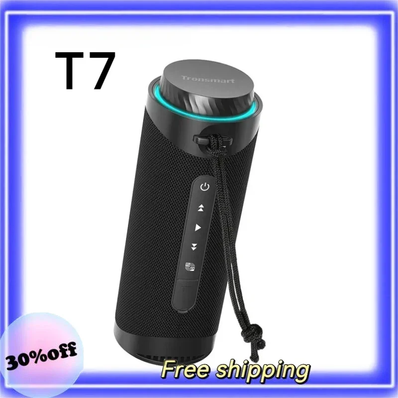 New Tronsmart T7 30W Bluetooth Speaker IPX7 Waterproof Outdoor Cycling 360 Surround LED Mode Speaker with Ambient Lighting