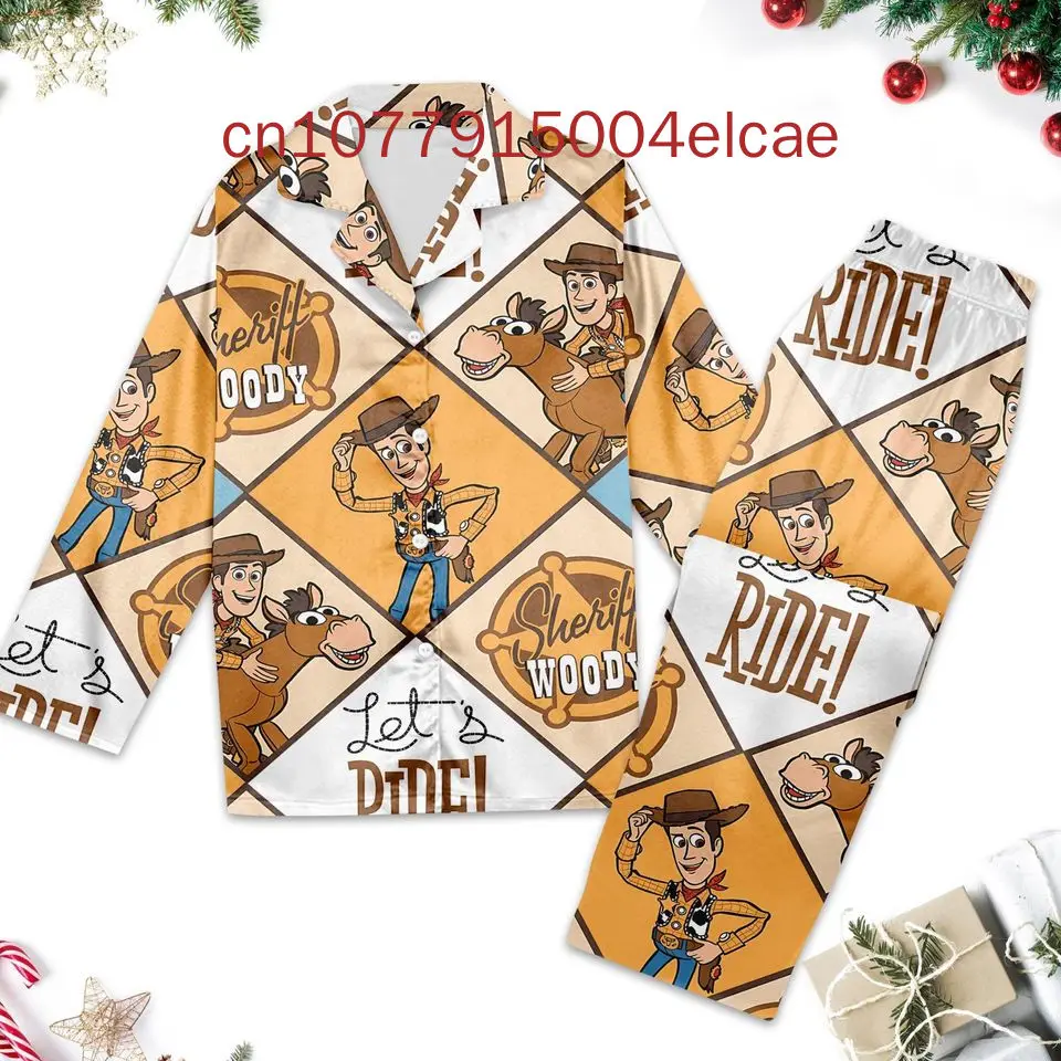 Toy Story Christmas Pajama Set 3D Printed Casual Men's and Women's Long Sleeve Shirt Pajama Set 2