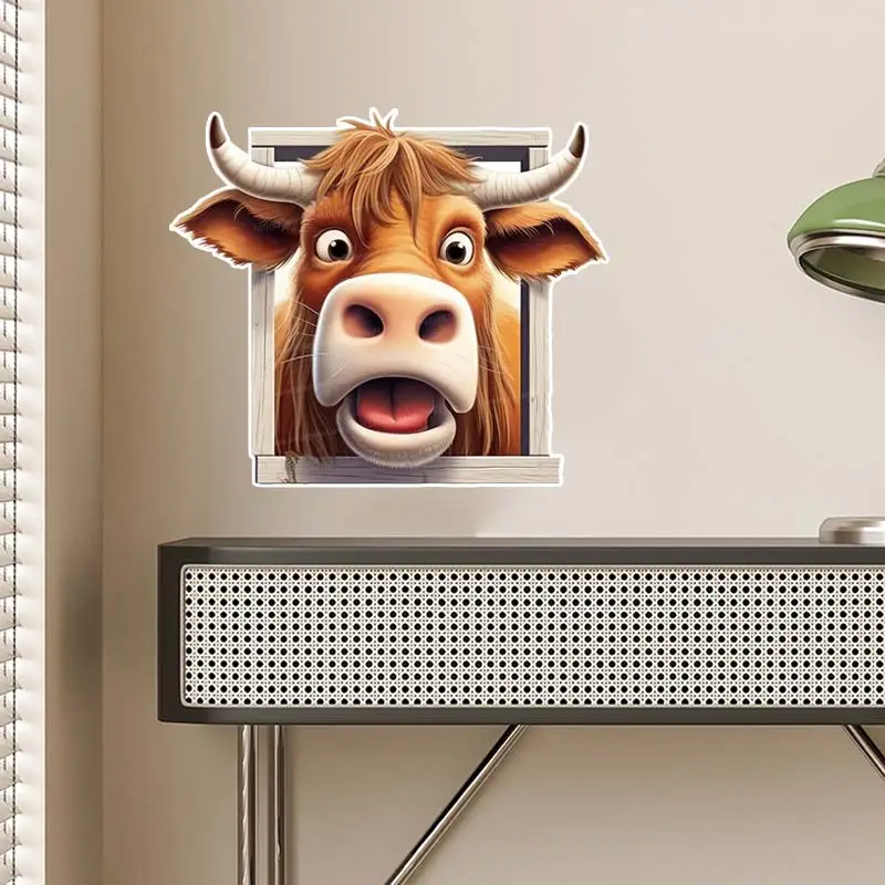Funny Cow Wall Sticker Window Living Room Background Decorations Wallpaper Creative Animals Self Adhesive Decals M1107 wall stickers,wall sticker
