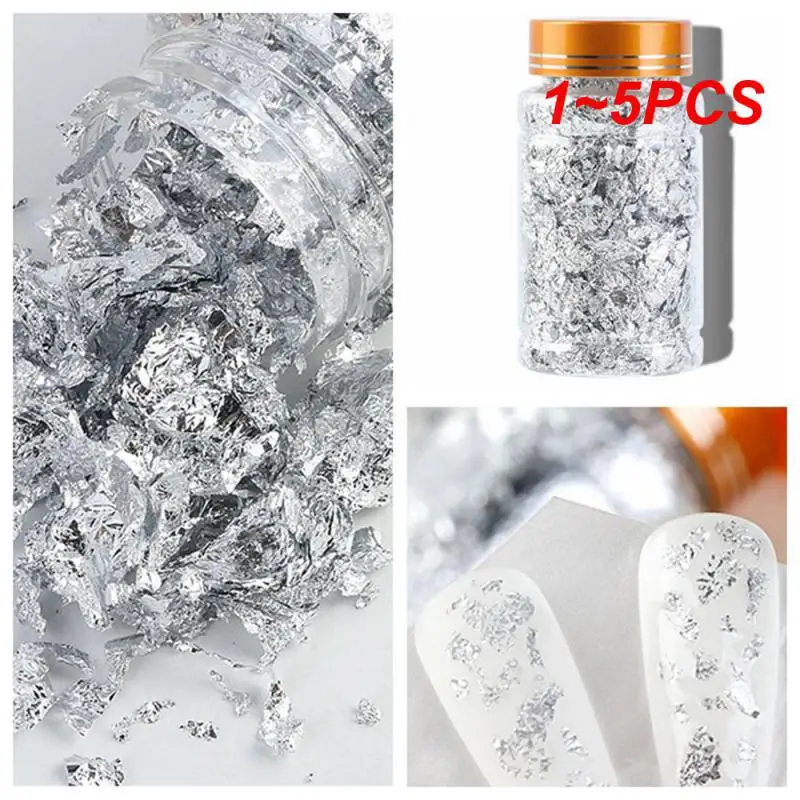 

1~5PCS Nail Art Accessories Gold Silver Copper Foil Sequins Glitter Leaf Flake Sheet Bulk Foil Paper For Gilding Manicure