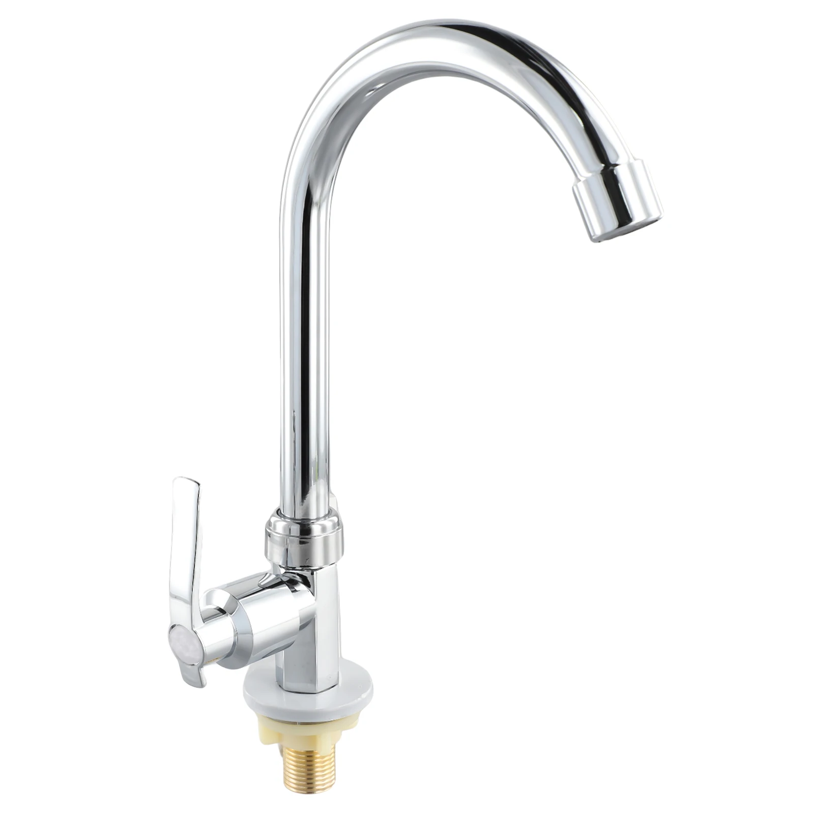 Swivel Spout Kitchen Faucet Kitchen Faucet Plating Silver Single Cold Water Stainless Steel Bars Bathrooms Parts 3