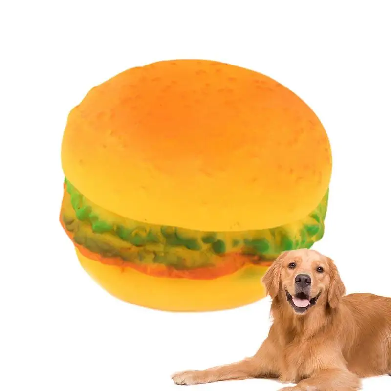 Hamburger Dog Toy Burger Shape Food Toys Per La Pulizia Dei Denti Squeaky Sound Toy Pet Oral Health Interactive Training Dog Accessory