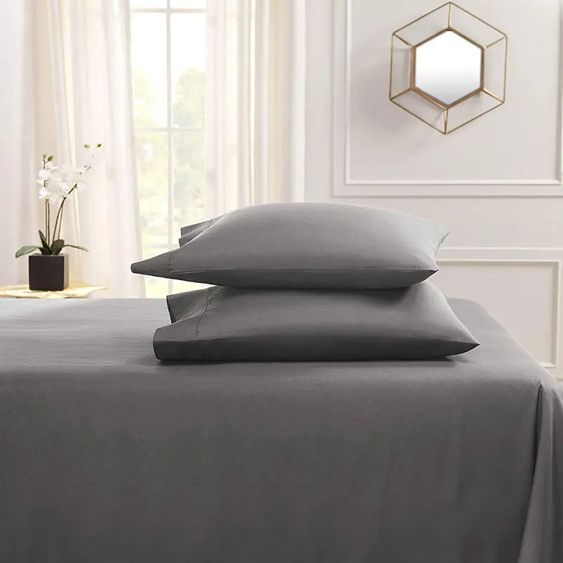 Queen King Pillowcase Cotton Polyester Solid for Bed Pure Thick Envelope Pillow Case Cover Soft Sleep Standard Size One Piece 4