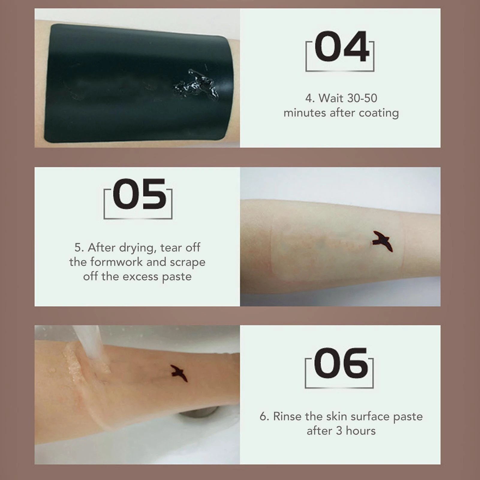 Cono di Vernice per Tatuaggi Temporanei, Pasta per Tatuaggi Temporanei, Cono di Pasta per Pittura Artistica Corporea, Dura da 5 a 7 Giorni, Rosso Scuro - immagine 5