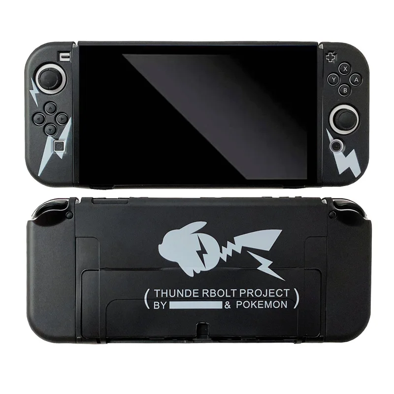 

Pokemon Cartoon Lightning Pikachu Suitable for Switch Protective Shell Split Oled Game Soft Protective Sleeve Silicone Gift Toy