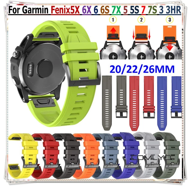 Bracelet silicone Garmin Fenix ​​​​5 / 6 (vert clair) 