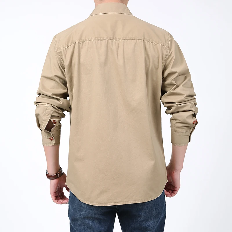 Men's Shirt 2024 Solid Color Men's Work Shirt Fashion Casual Shirt Spring And Autumn Men's Casual lapel Collar Men's Clothing