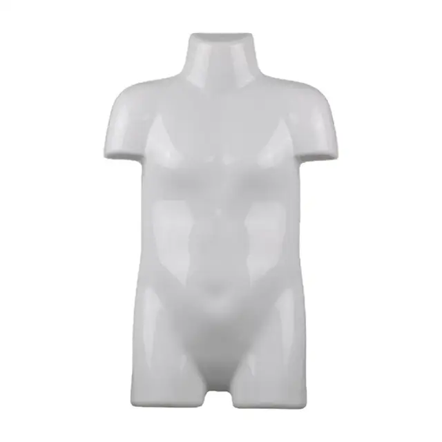 White Male Mannequin Torso With Hook – Plastic Display Form For T-Shirts & Clothing