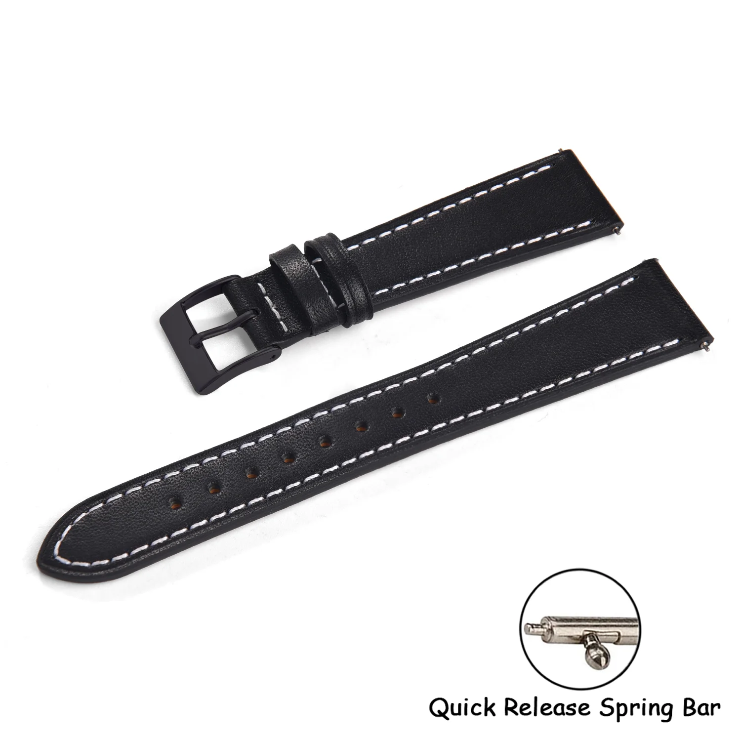 Universal Retro Leather Watch Band - Quick Release Strap