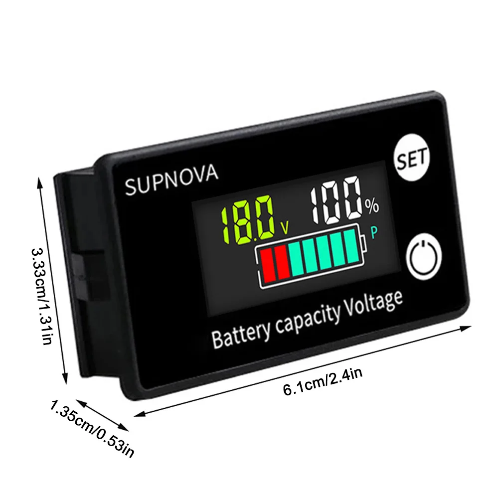 DC 8V-100V 디지털 전기 미터 LCD 자동차 배터리 충전 수준 표시기 리튬 배터리 용량 측정기 전압 측정기 테스터