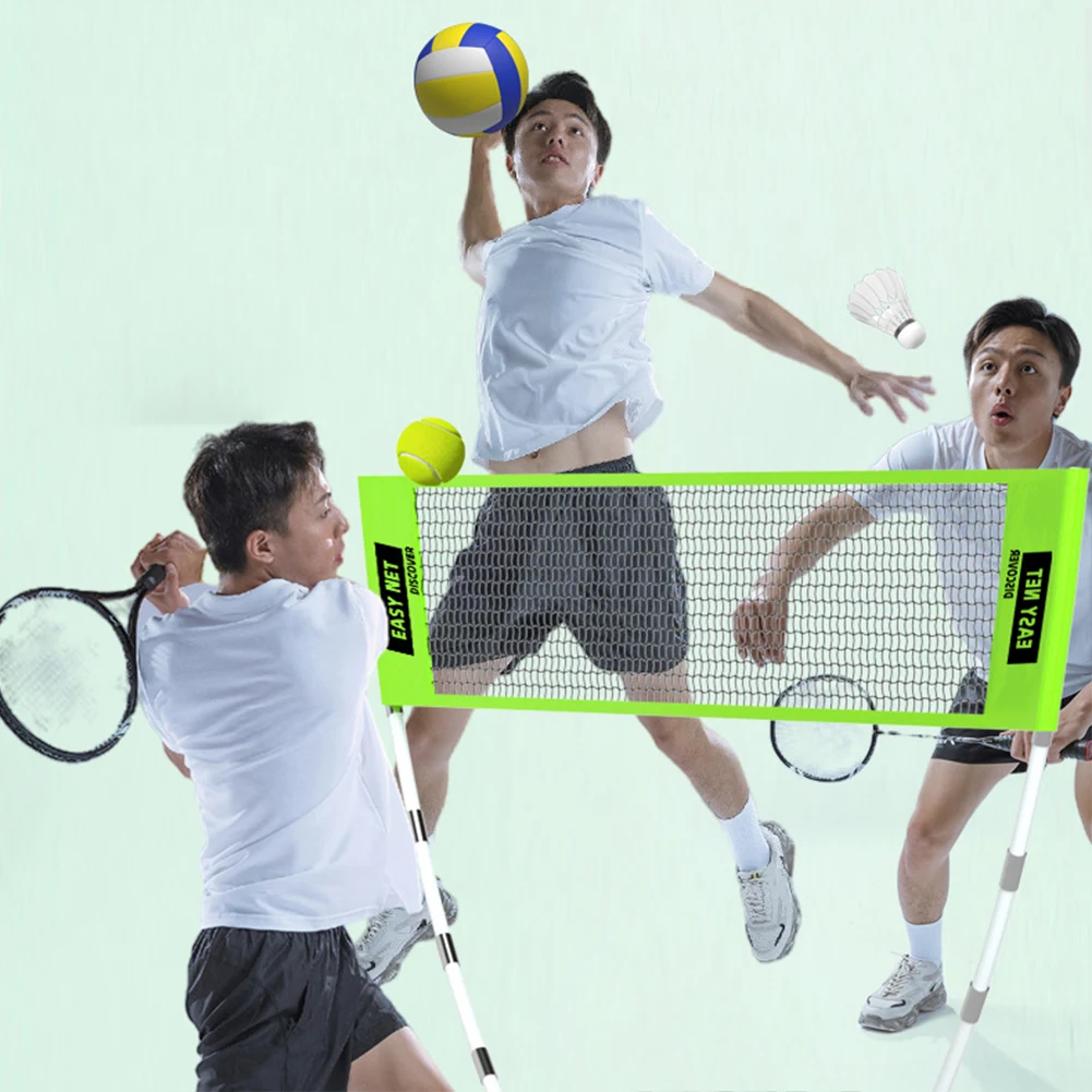 Professional Badminton Net Volleyball Tennis Training Square Net Easy Setup Portable Tennis Carry Bag Kids Adults