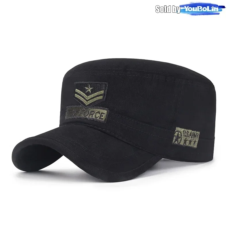 Nuovo berretto piatto da uomo in cotone ricamato, mimetico, con protezione solare, per primavera ed estate, e cappello a becco d'anatra casual da donna per attività all'aperto._voghion.com