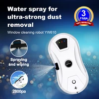 Liectroux YW610 Robot nettoyeur de vitres, pulvérisation d'eau ultrasonique, aspirateur robot ultra-mince pour les vitres, nettoyage des vitres à domicile, nettoyage à sec et humide, parcours AI, télécommande 2