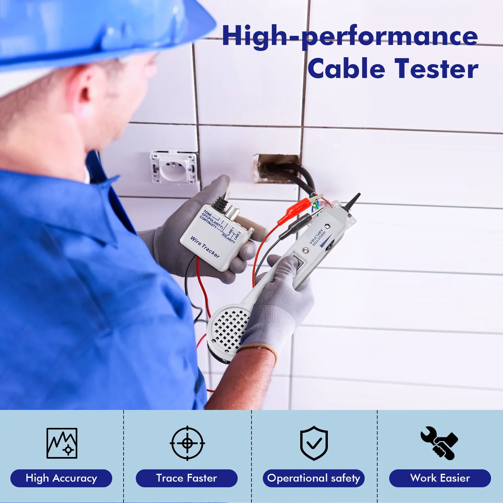 Tone Generator Kit Wire Tracer Circuit Tester Tone Tracing Probe Kit 200EP High Accuracy Cable Tester Line Finder Toner 5