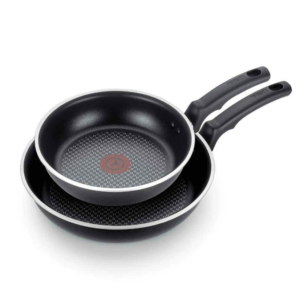 

T-fal Cook & Strain Nonstick 2 Piece Fry Pan Cookware Set, 9.5 and 11 inch, Black, Dishwasher Safe,Kit De Cocina