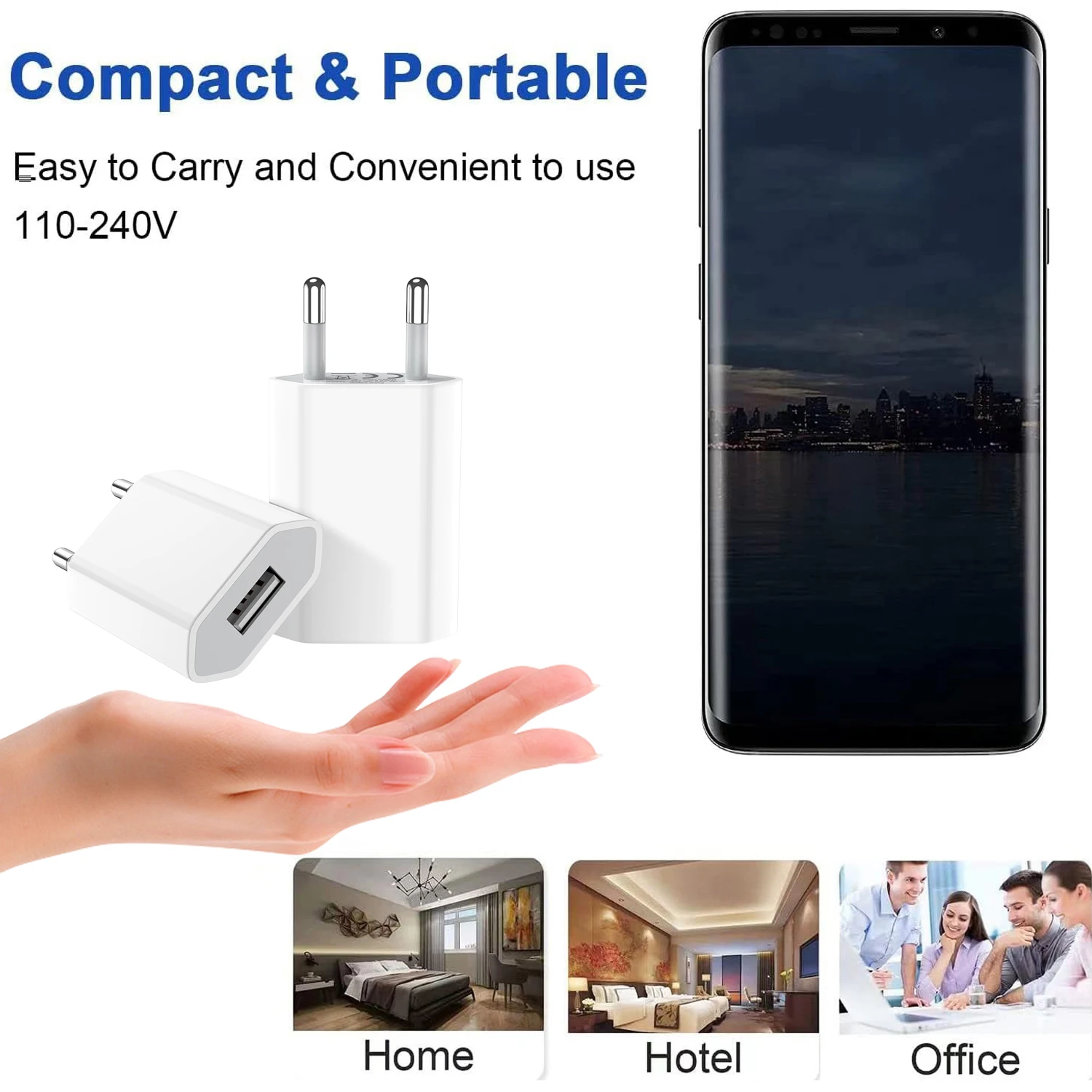 5W USB Charger Travel Wall Charging Head Mobile Phone Charger Adapter Portable EU Plug For iPhone Xiaomi Samsung Huawei Adapter