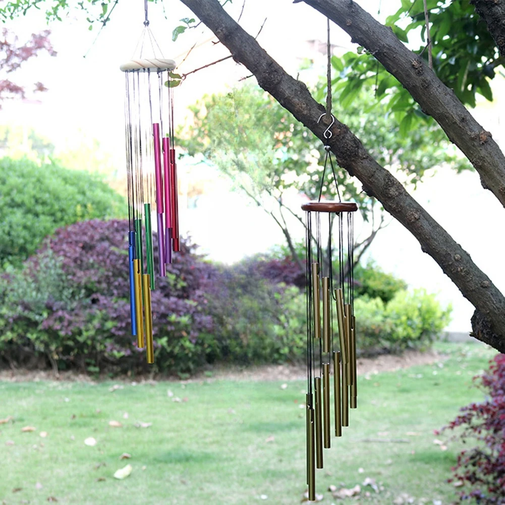 Wind Chimes for Garden 12 Metal Tubes with Hook Metal Pipe Wind Chimes Bells Hanging Balcony Outdoor Yard Garden Home Decoration 2