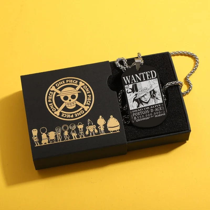

One Piece Series Gear 5 Monkey D. Luffy Roronoa Zoro Necklace Portgas·D· Ace Cartoon Titanium Steel Military Pendant Boys Gifts