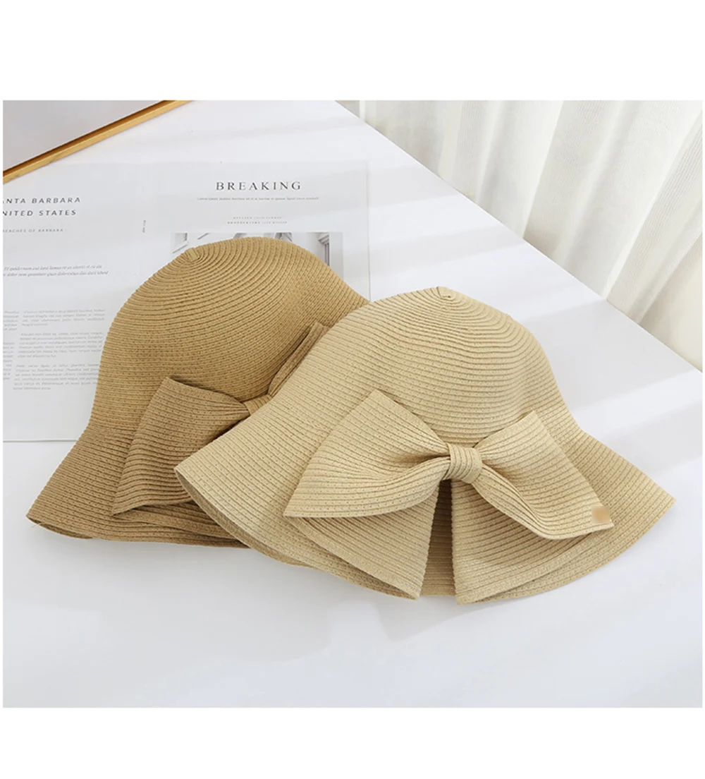 Beach Hat Wide-brimmed Beach Hat Panama Women's Straw UV Protection Foldable Sun Protection Holiday Outdoor Sport
