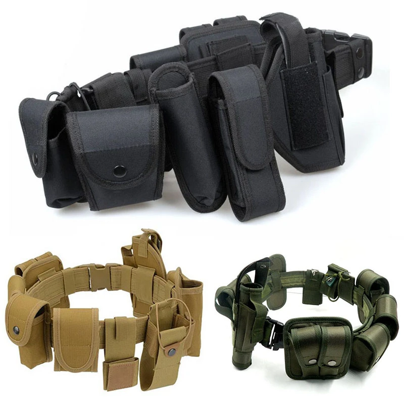Police Duty Belt Setup Taser Holster Flashlight Pouch Sets Belt